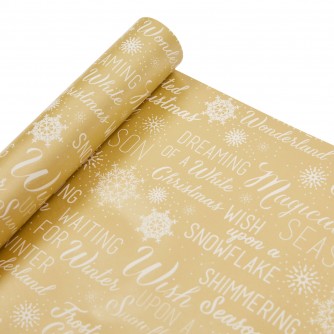 Gold Greetings 4m Christmas Wrapping Paper