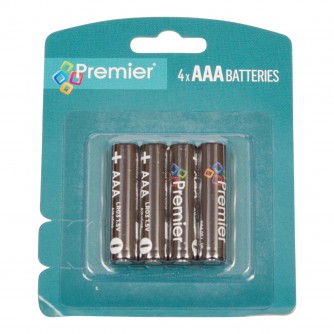 Premier 4 Pack AAA Alkaline Batteries