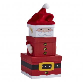 Nested Christmas Gift Boxes - Santa