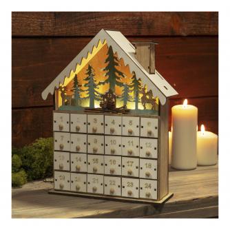 Christmas Cottage Wooden LED Advent Calendar
