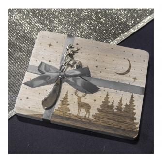 Starry Night & Stag Bamboo Cheese Board Gift Set