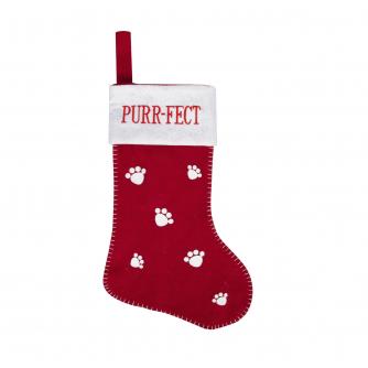 Purr-fect Red & White Cat Stocking