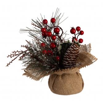 Red and Green Foliage Table Decoration