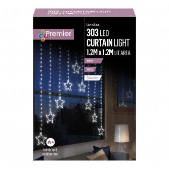 Premier 1.2m White Star LED Curtain Lights