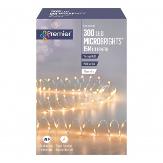 Premier 300 Microbrights Vintage Gold LED Timer Lights