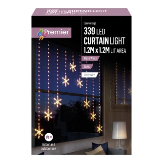 Premier Snowflake Curtain Lights 1.2m
