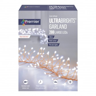 Premier Ultrabrights 1.8m 288 LED Indoor/Outdoor Rose Gold Garland