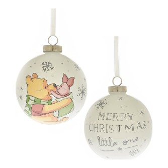 Winnie the Pooh & Piglet Merry Christmas Ceramic Bauble