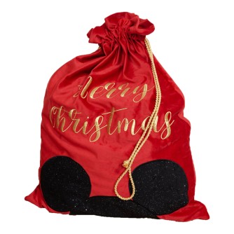 Disney Mickey Mouse Luxury Red Velvet Christmas Gift Sack