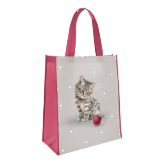 Playful Kitten Recycled Tote Shopping Bag