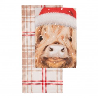 Finlay Highland Cow Tea Towels Twin Pack
