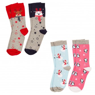 Christmas Socks - Ladies Pack of 2