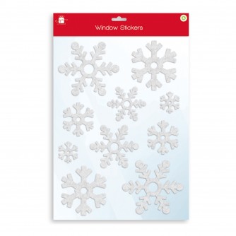 White Flock Snowflake Window Stickers
