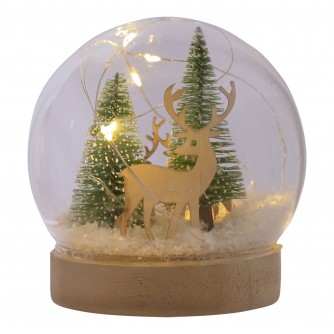 LED Lit Reindeer Small Snowglobe