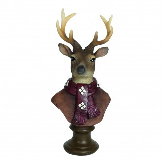 Reindeer Stag Head with Scarf Ornament