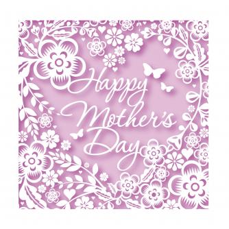Floral Faux Laser Cut Mother's Day Greetings Card