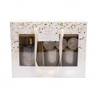 Gold Glitter Candle & Diffuser Gift Set