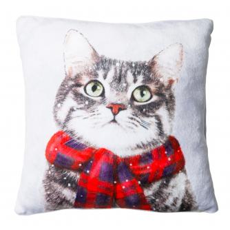 Large Winter Cat Cushion