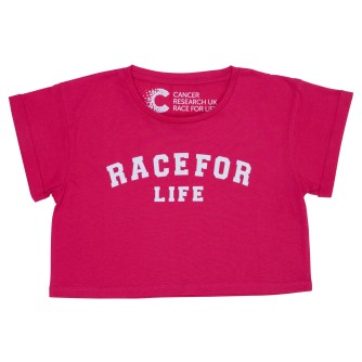 Race for Life 2023 Dated Pink Older Kids Cropped T-shirt