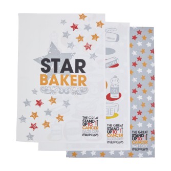 The Great Stand Up To Cancer Bake Off 2023 Star Baker Tea Towels - Pack of 3