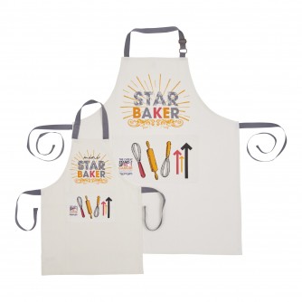 The Great Stand Up To Cancer Bake Off 2024 Star Baker Adult & Kid Apron Bundle
