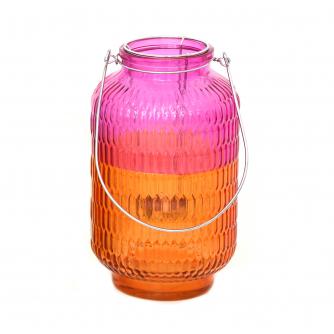 Two Tone Pink Glass Lantern
