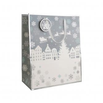 White & Silver Snowy Scene Gift Bag